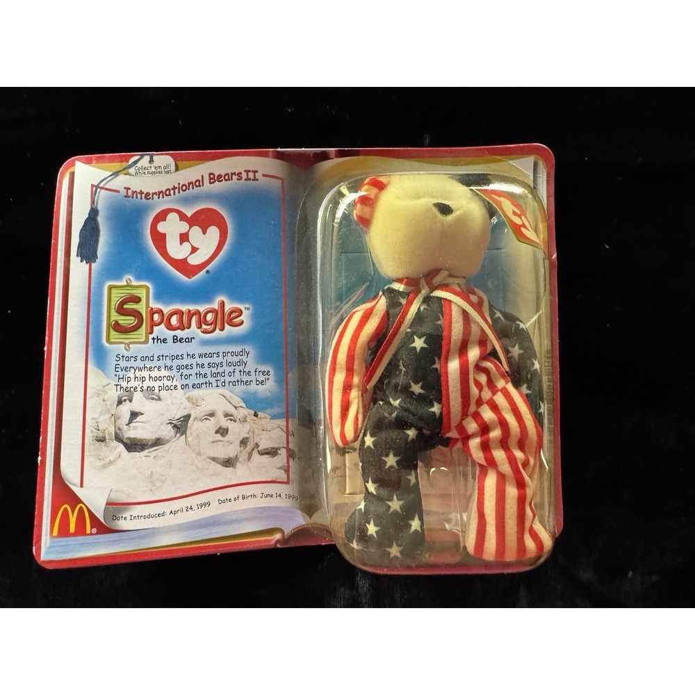 Ty Teenie Beanie Babies McDonald Spangle Patriotic Bear America International Ne
